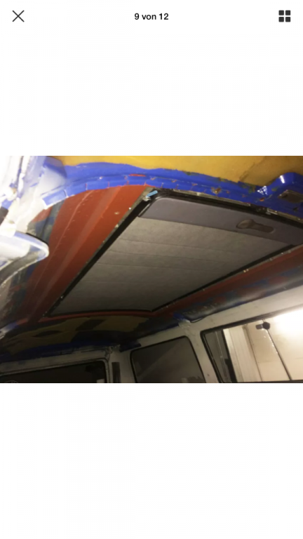 Das Faltdach von innen, mit passgenauem Rahmen, sehr stabil und sauber gearbeitet