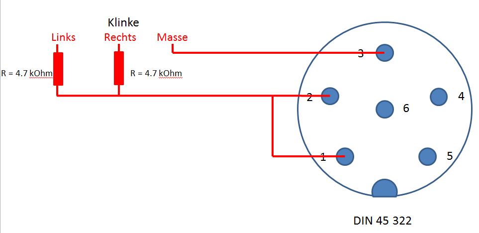 Stereo Klinke auf Mono DIN