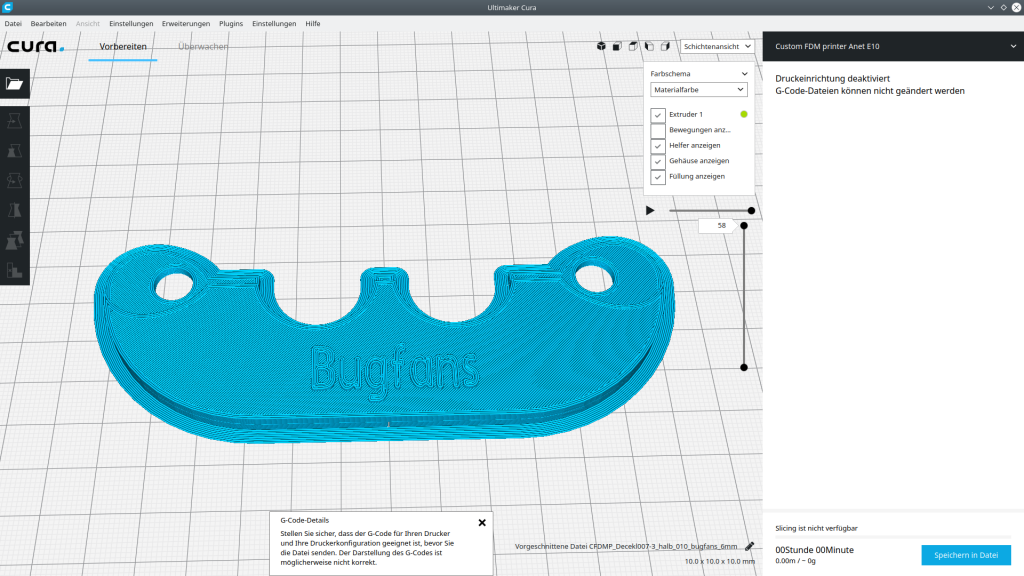 halber Deckel mit Bugfans Schriftzug