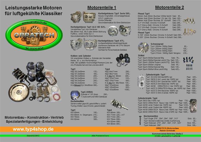 Auszug aus dem Teileangebot<br /><br />Motorteile
